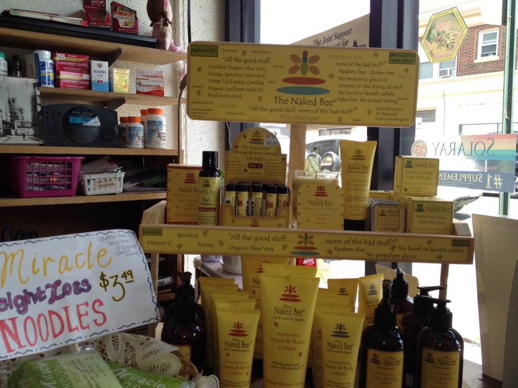 Some of the cool natural products at Nutley Nutrition Center.